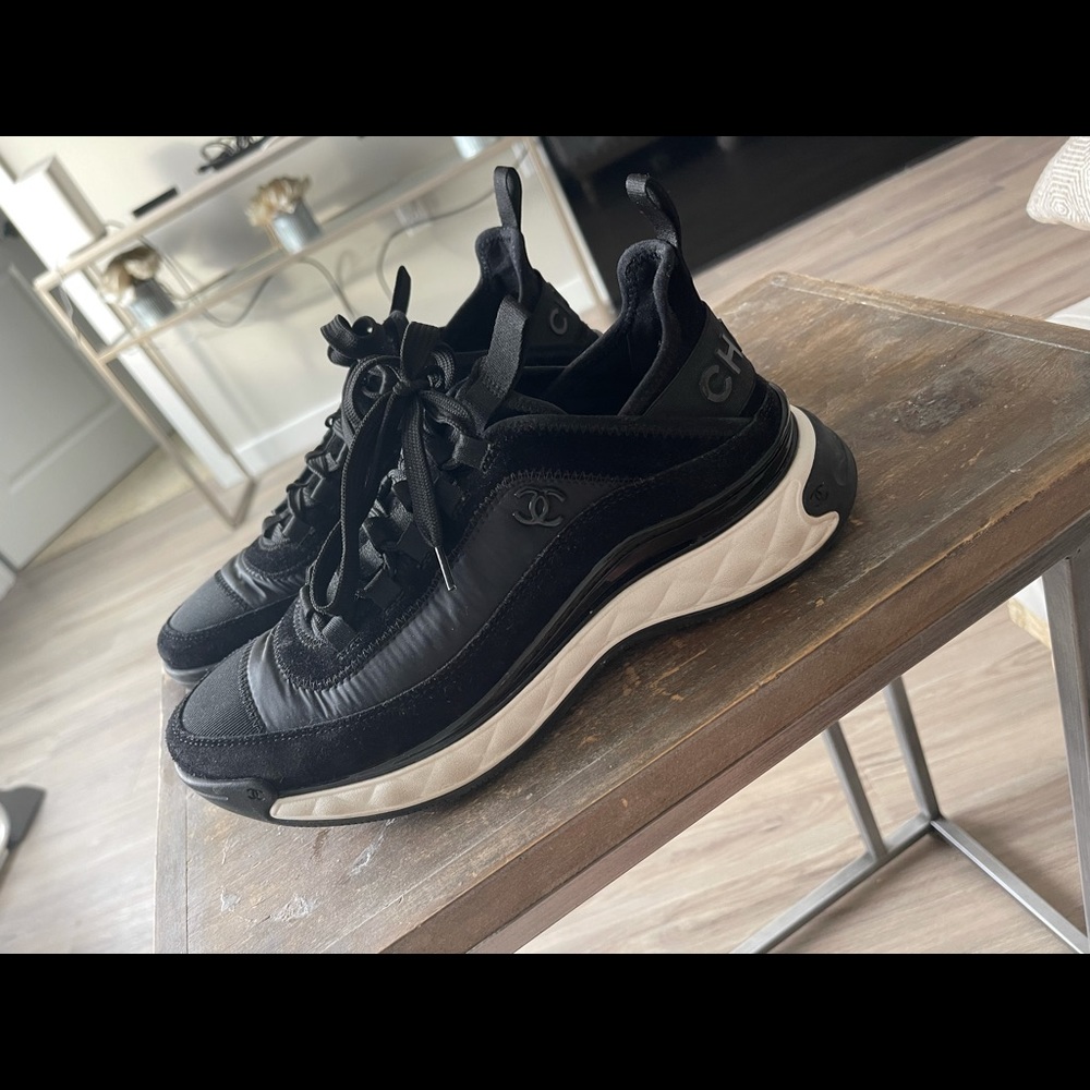 Chanel 2020 black and white sneakers